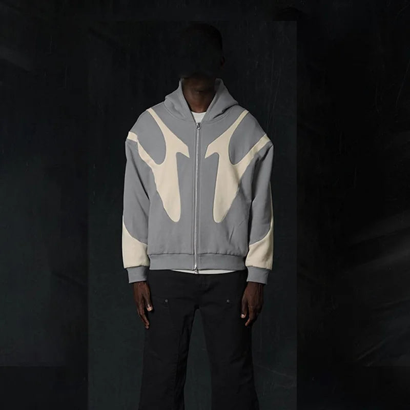 American Retro Letter Printed Devil Pattern Hoodie Y2K Harajuku Casual Couple Zipper Hoodies Sweatshirt Fashion Men'S Clothing